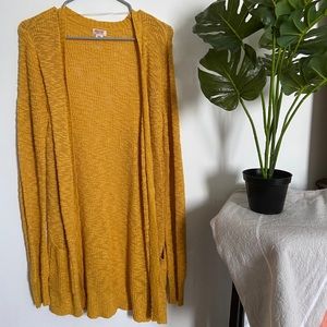 Mossimo Supply Co. Goldenrod Long Knit Cardigan